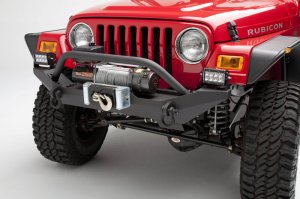 Jeep Wrangler Front Winch Bumpers - Body Armor 4x4 - Steel with Integrated Winch Plate - Black - `87-`06